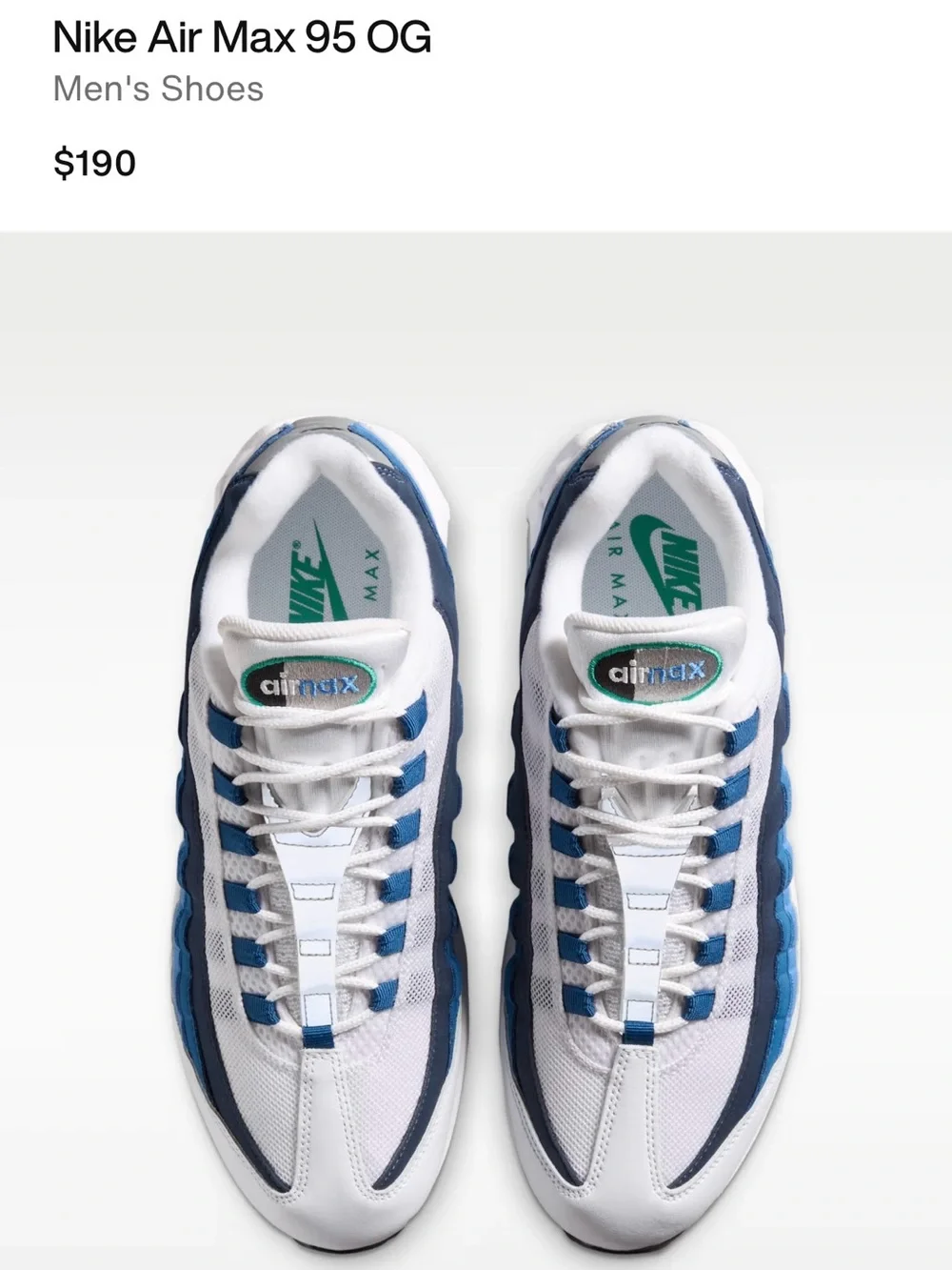 Nike Air Max 95 White Navy Blue Gradient Sneaker